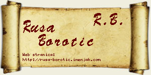 Rusa Borotić vizit kartica